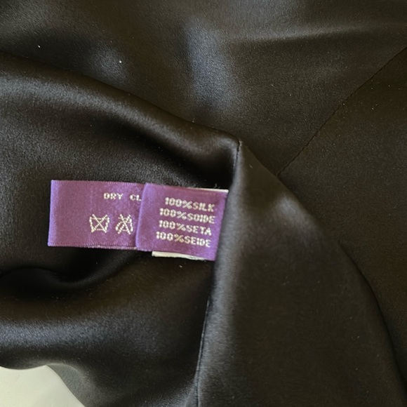 Ralph Lauren Purple Label Black Silk Satin Maxi Skirt Size 8 - Picture 15 of 16